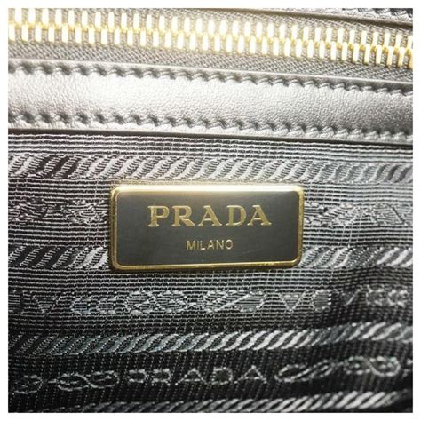 Prada Saffiano Borsa Black Leather Shoulder Tote Handbag 1BA113